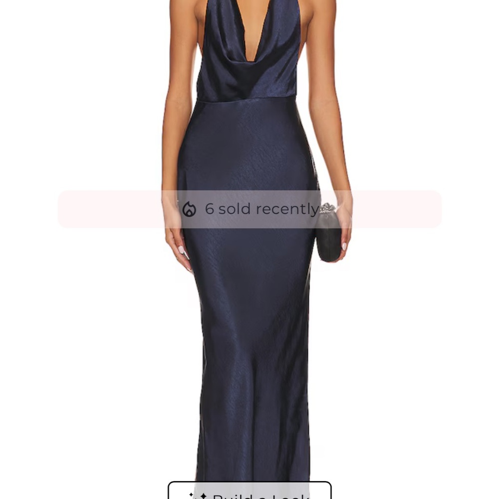 Sleek Backless Navy Dress
